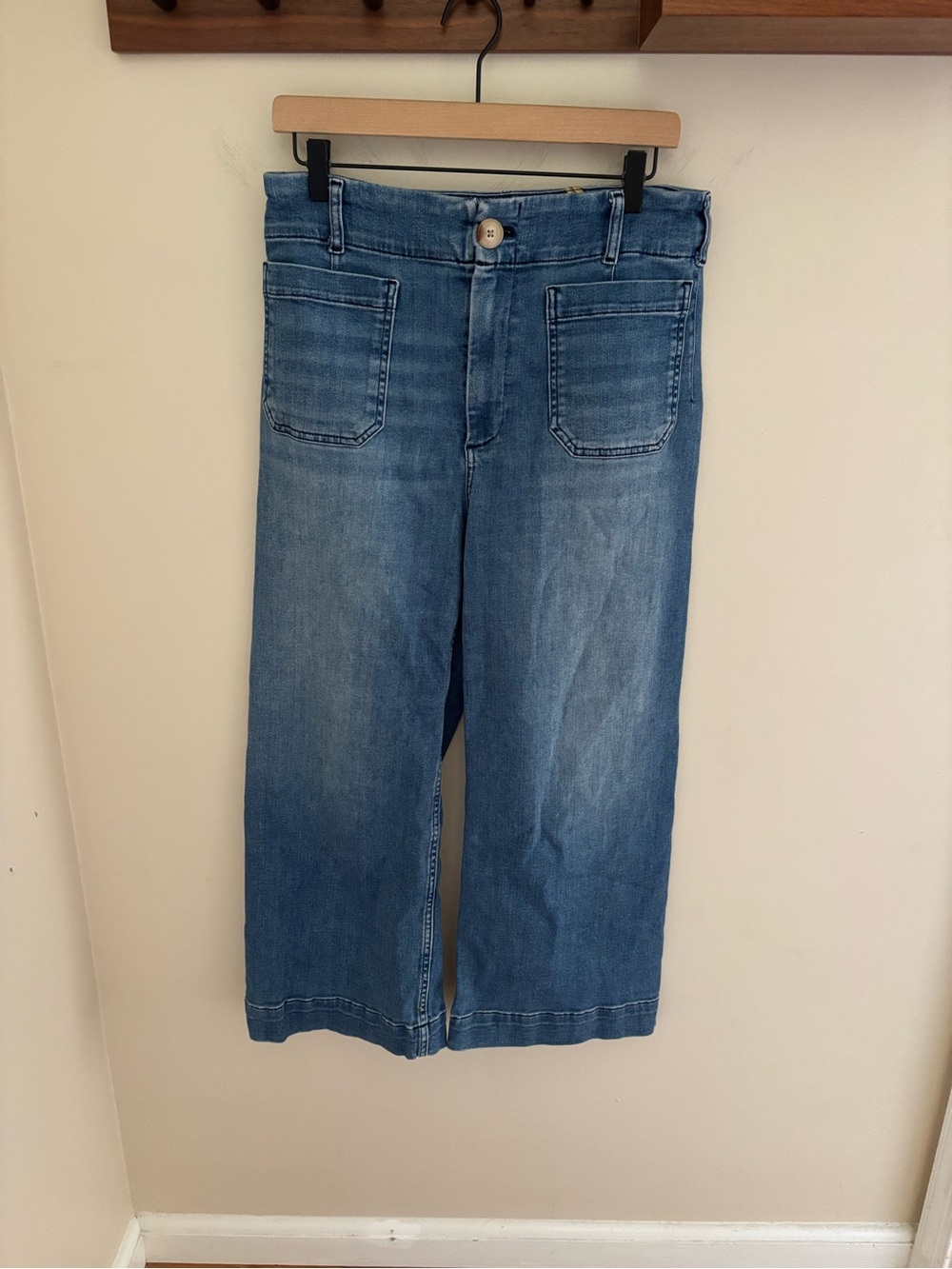 Maeve The Colette Crop High-Rise Wide-Leg Jean Anthropologie Denim 31 - Picture 3 of 8